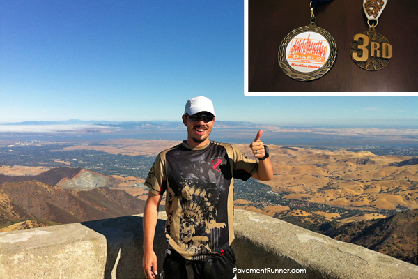 September: Mt. Diablo Marathon (+6k total elevation gain) — photo at the summit. First time placing in my age group.