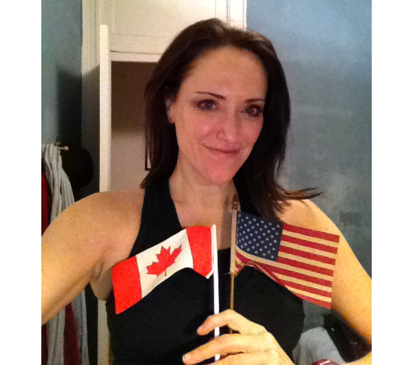 Showing my Canadian and American love over my heart for Krysten! Margo, brooklynfitchick